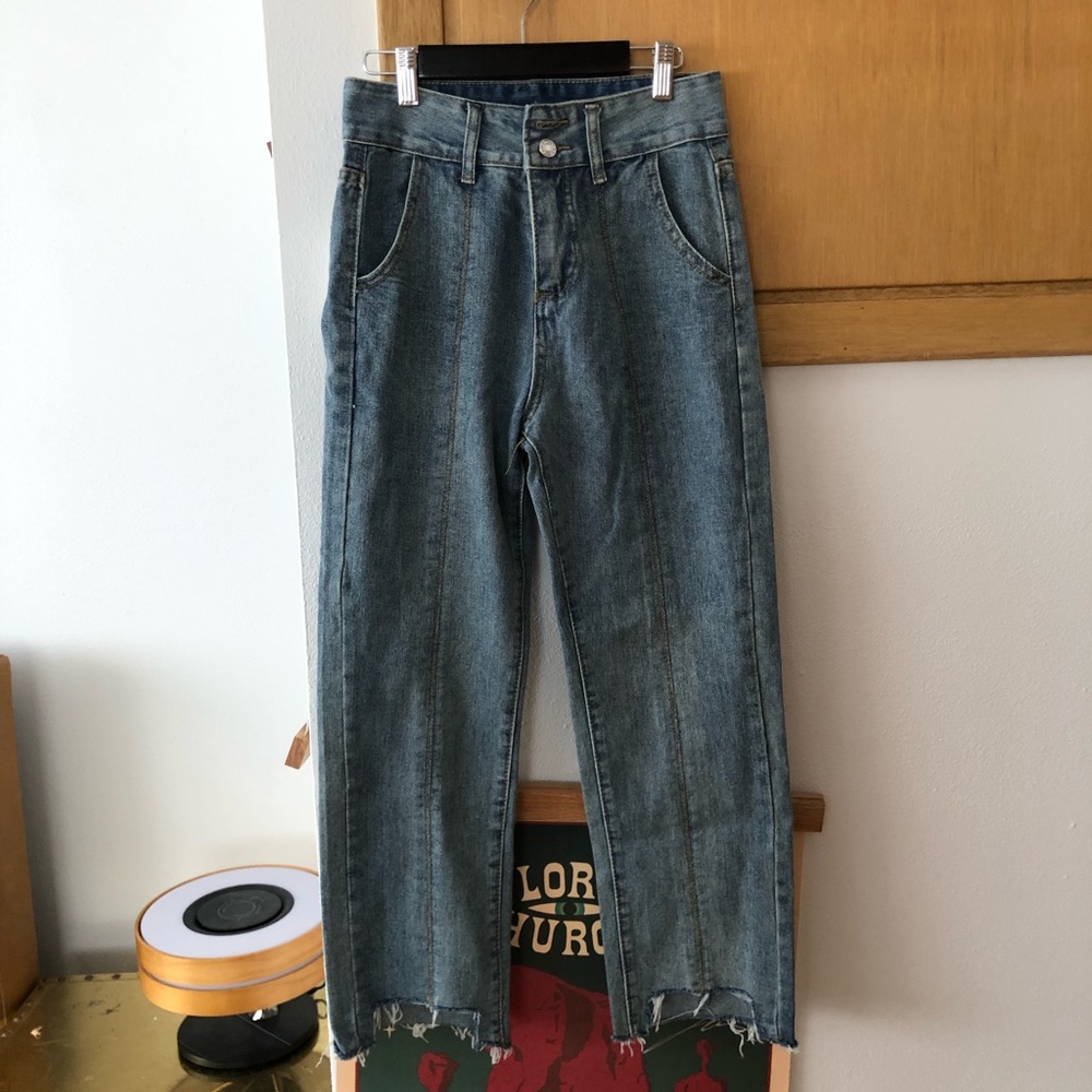 Korean Brand Cropped High Waisted Jeans